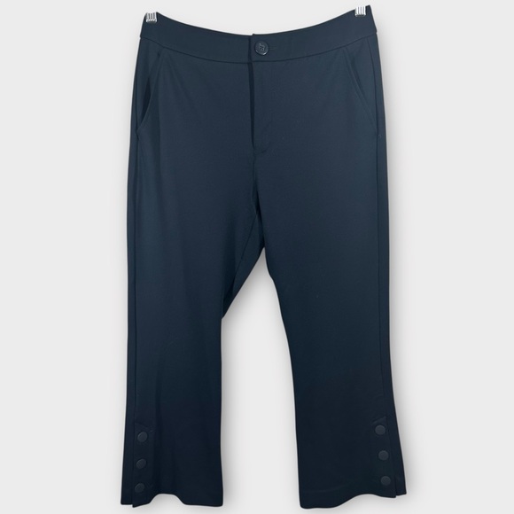 CAbi Pants - Cabi Keen Kick Flare Pants Women's 6 Navy‎ Blue Ponte Knit Ankle Crop Career